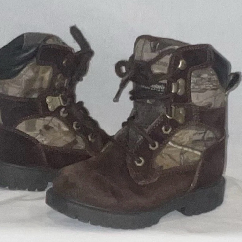 Kids Youth Boys Boots Size 13 Thinsulate Camo Outdoors Hunting Vey Gd Camouflage